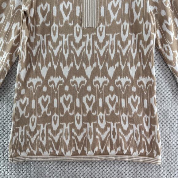 Chicos Sweater Womens 1 M/8 Brown Knit Tunic V-Neck Long Sleeve Soft Stretchy - Picture 4 of 12